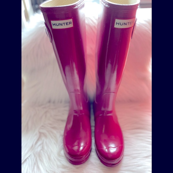 Hunter Tall Glossy Size 7 - Picture 1 of 13